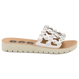 SHELOVET Lässige Hausschuhe für Damen weiß