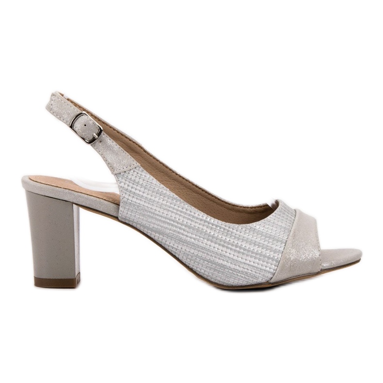 Evento Elegante silberne Sandalen grau