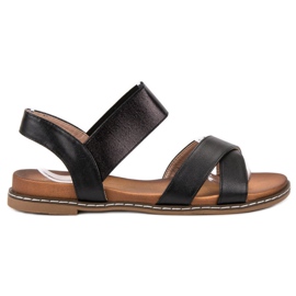 Mannika Schwarze Sandalen mit Radiergummi