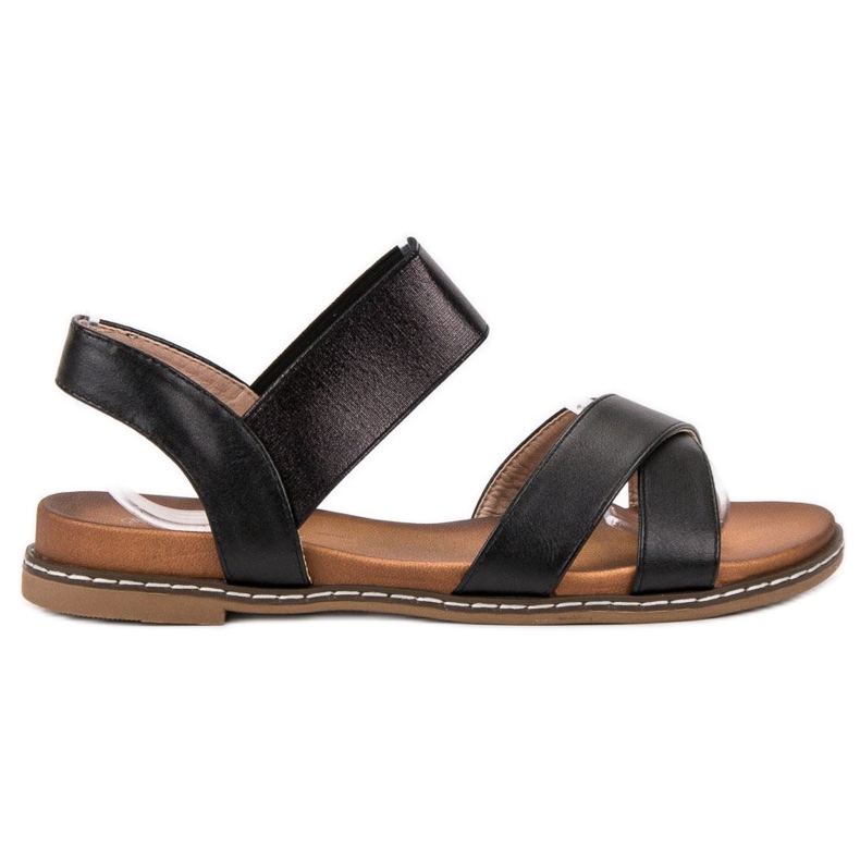 Mannika Schwarze Sandalen mit Radiergummi