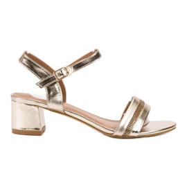 SHELOVET Stilvolle goldene Sandalen