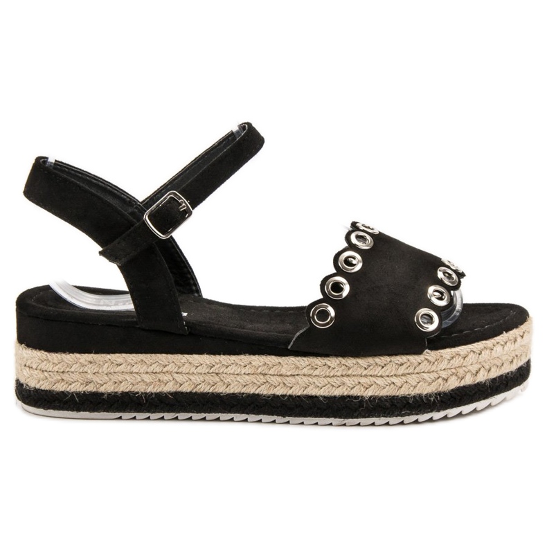 Nio Nio Sandalen auf der Plattform schwarz