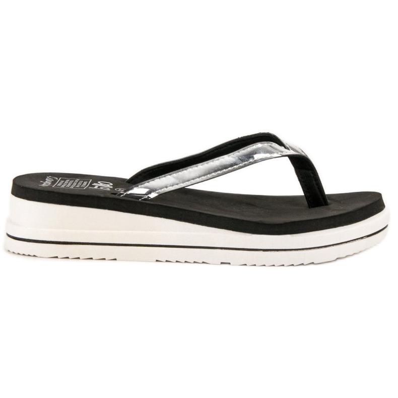 SHELOVET Keil-Flip-Flops grau