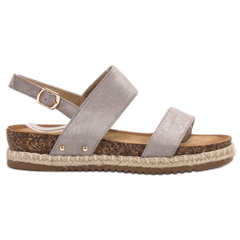 Bestelle Sandalen mit Glitzer braun grau