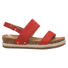 Bestelle Sandalen mit Glitzer rot