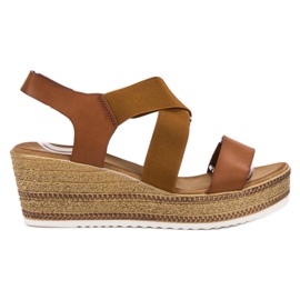 Flyfor Leichte Sandalen zum Hineinschlüpfen braun