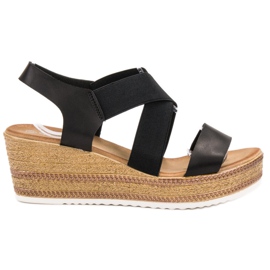 Flyfor Leichte Sandalen zum Hineinschlüpfen schwarz