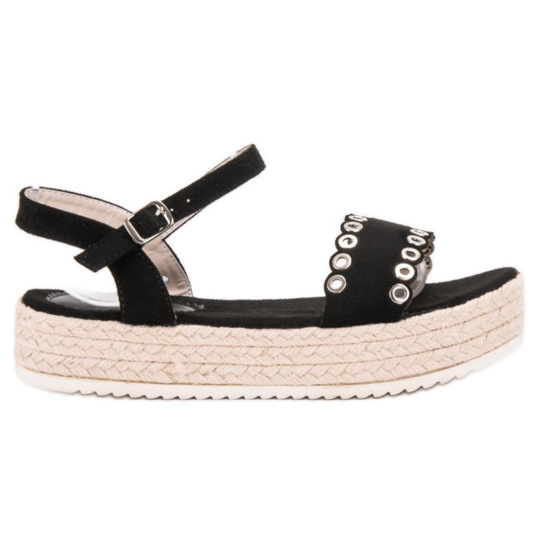 Nio Nio Schwarze Espadrilles-Sandalen