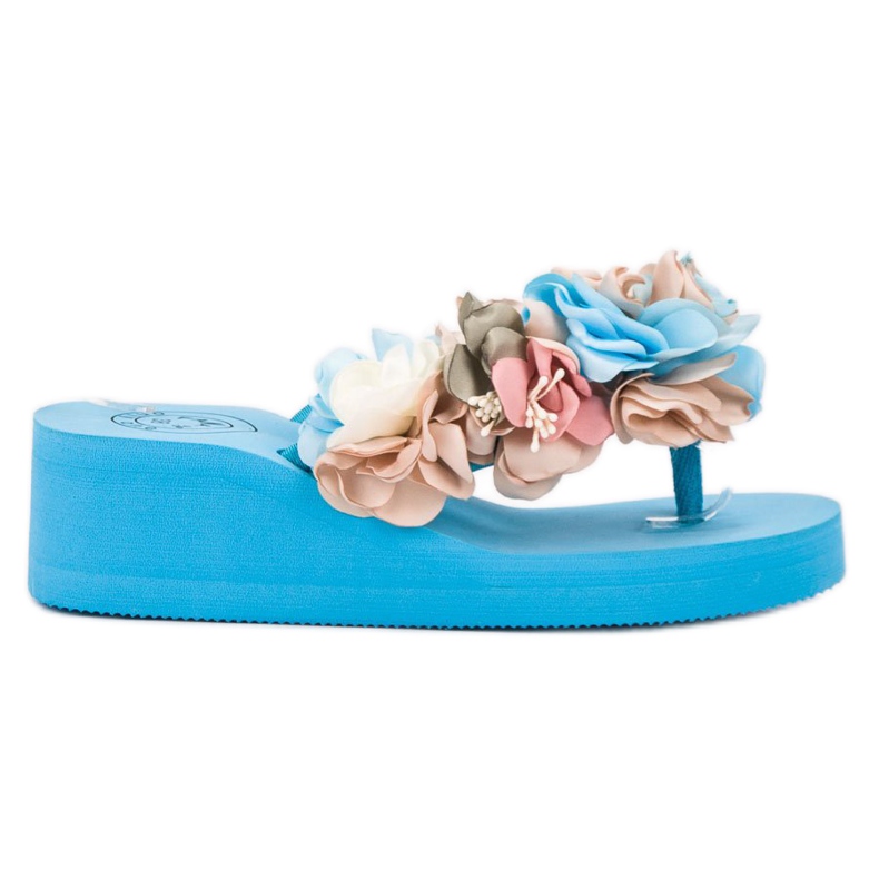 Fama Flip-Flops mit Schaumstoffkeil blau