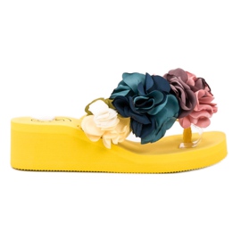 Fama Flip-Flops mit Schaumstoffkeil gelb
