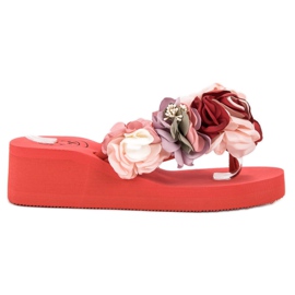 Fama Flip-Flops mit Schaumstoffkeil rot