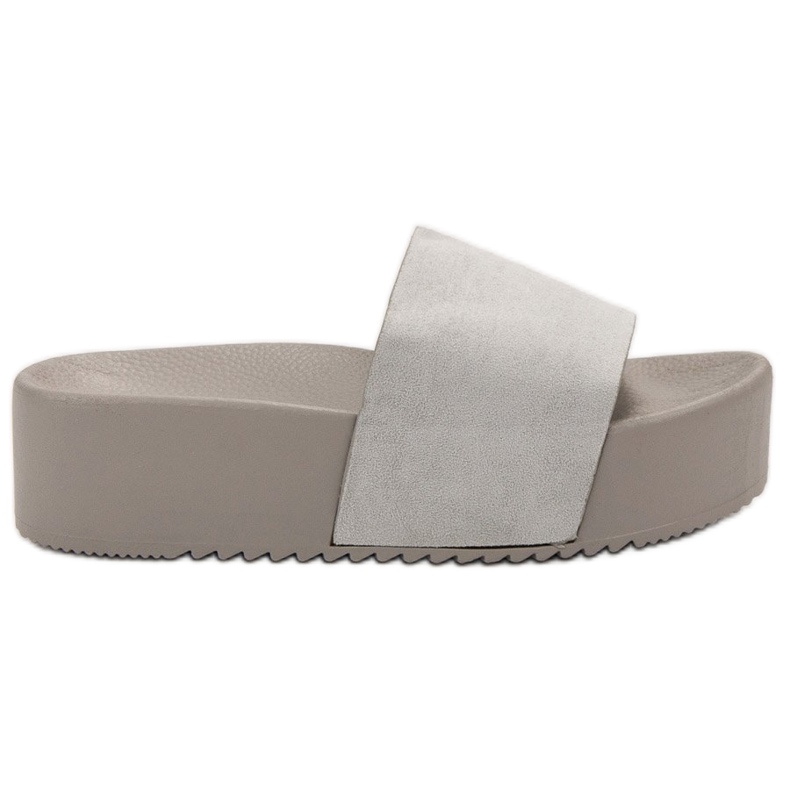 Ideal Shoes Hausschuhe auf der Plattform grau