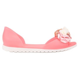 Ideal Shoes Meliski mit Blumen rosa