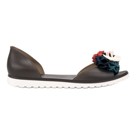 Ideal Shoes Meliski mit Blumen schwarz