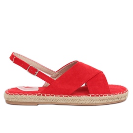 Rote Espadrilles-Sandalen YJ-2M12 Rot