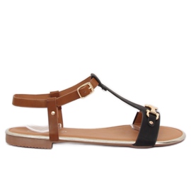 Schwarze Damensandalen 127-97 Schwarz braun