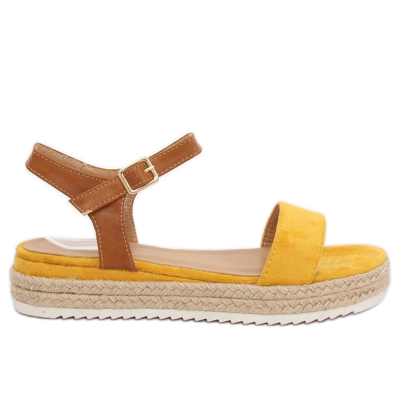 Gelbe Espadrilles-Sandalen Y-8224 Gelb braun