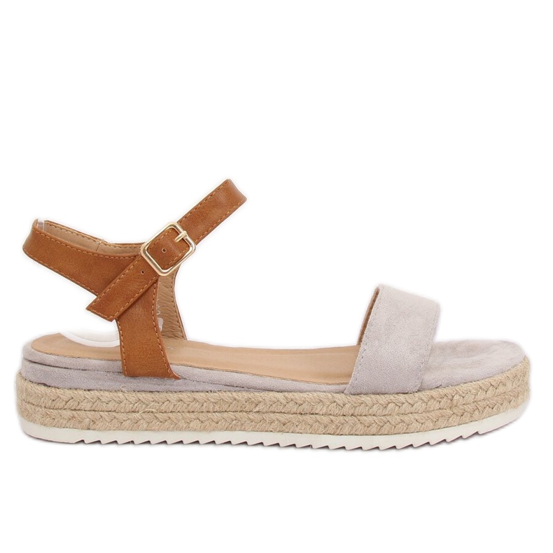 Graue Espadrilles-Sandalen Y-8224 Grau braun