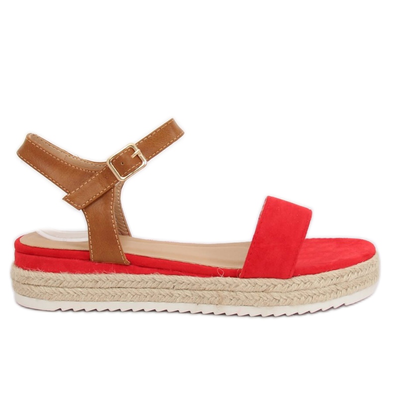 Rote Espadrilles-Sandalen Y-8224 Rot braun