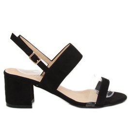 Schwarze Sandalen mit hohen Absätzen 660-1 / SA-2 Schwarz