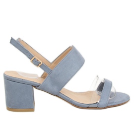 Blaue Sandalen mit hohen Absätzen 660-1 / SA-2 Blau