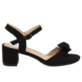 Schwarz FH-3M22 Schwarze Sandalen mit hohen Absätzen