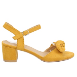 Gelb FH-3M22 Gelbe Sandalen mit hohen Absätzen