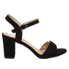 Schwarz FH-3M25 Schwarze Sandalen am Pfosten