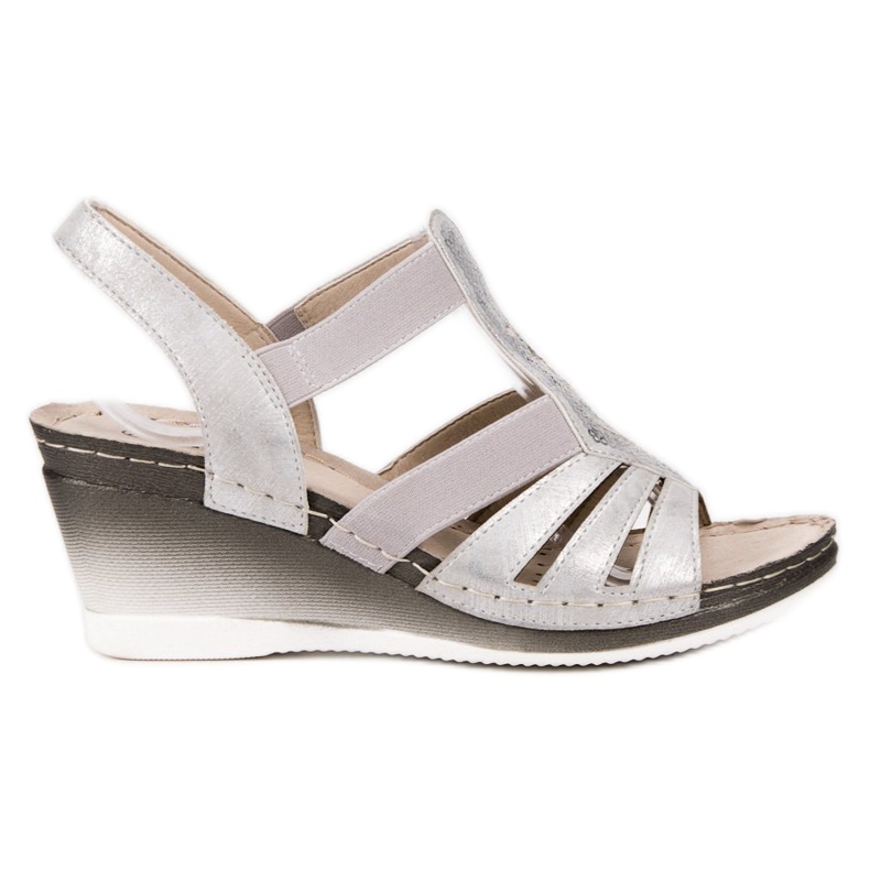 Goodin Sandalen mit Keilabsatz grau