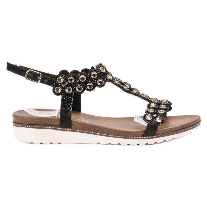 SHELOVET Sandalen mit Ornamenten schwarz