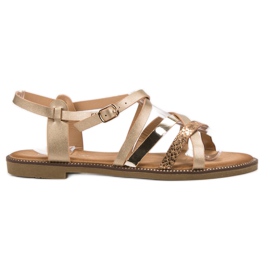 Bestelle Goldene Damensandalen