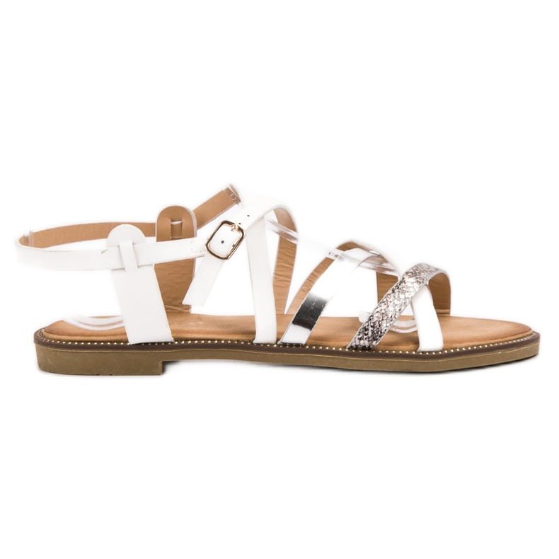 Bestelle Weiße Sandalen für Damen braun gelb