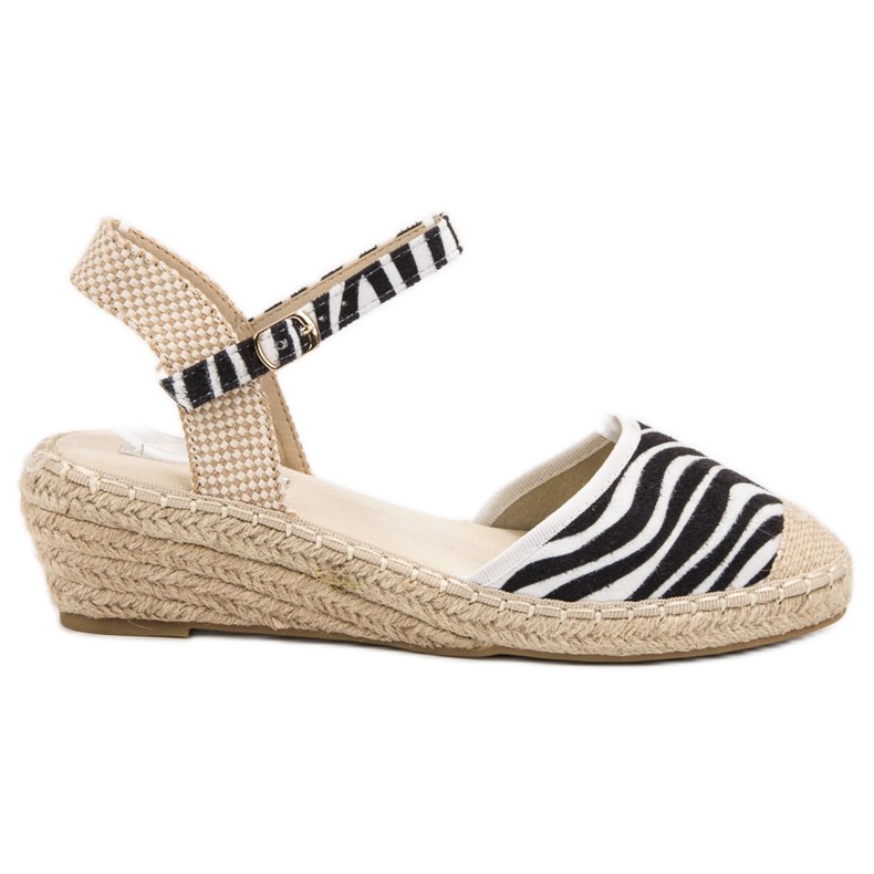Best Shoes Keil-Espadrilles weiß braun schwarz mehrfarbig