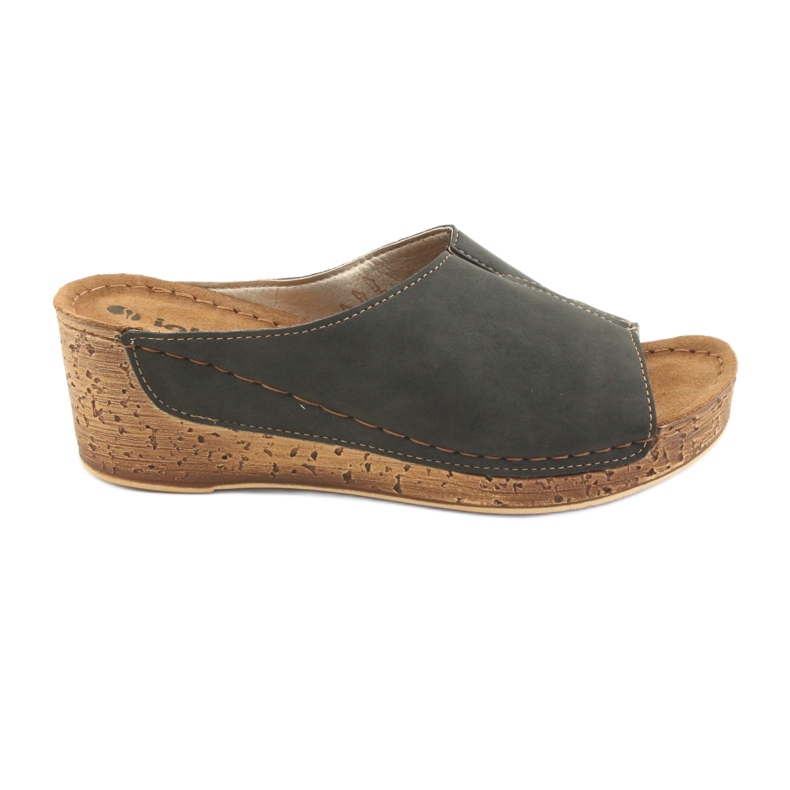 Damenhausschuhe Keil Inblu NG002 schwarz braun mehrfarbig