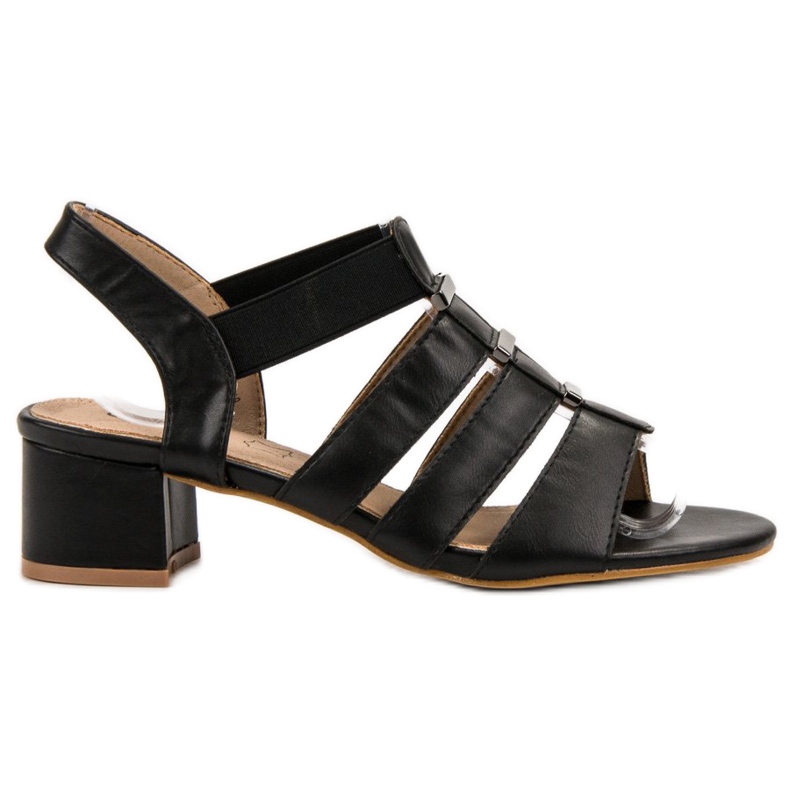 Evento Hochhackige Sandalen zum Hineinschlüpfen schwarz