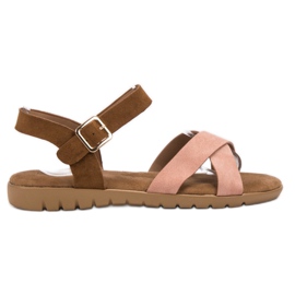Primavera Wildleder Sandalen braun rosa