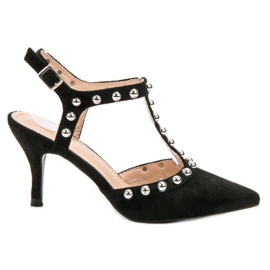 Bestelle High Heels mit freiliegendem Absatz schwarz