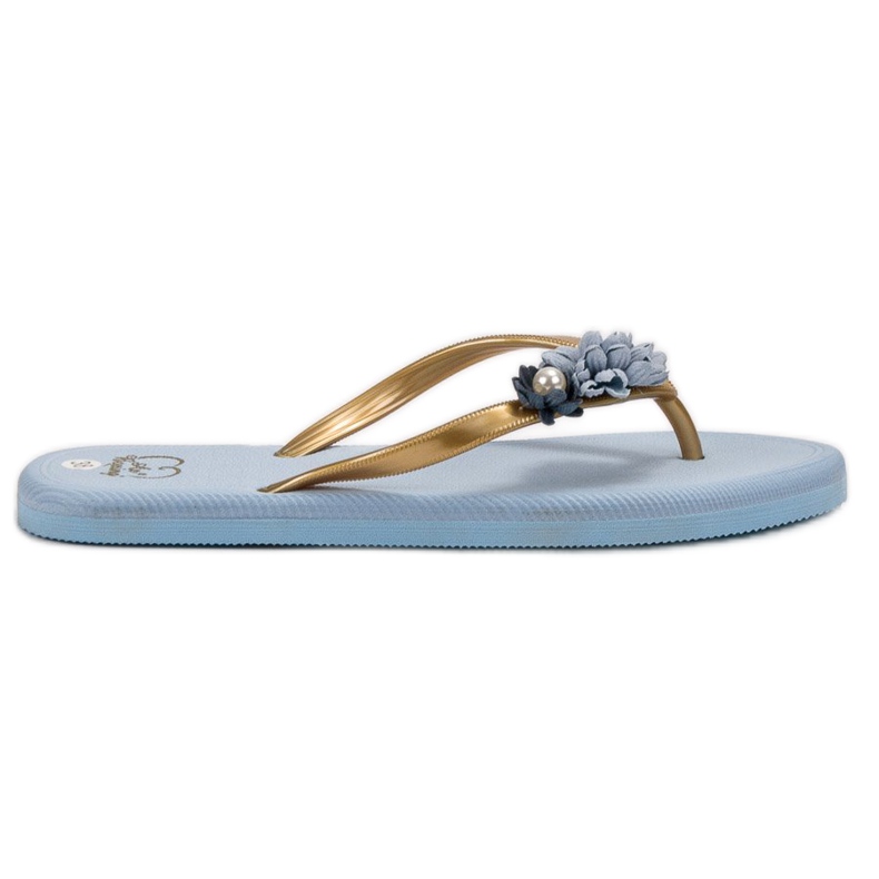 Ax Boxing Flip-Flops mit Blumen blau