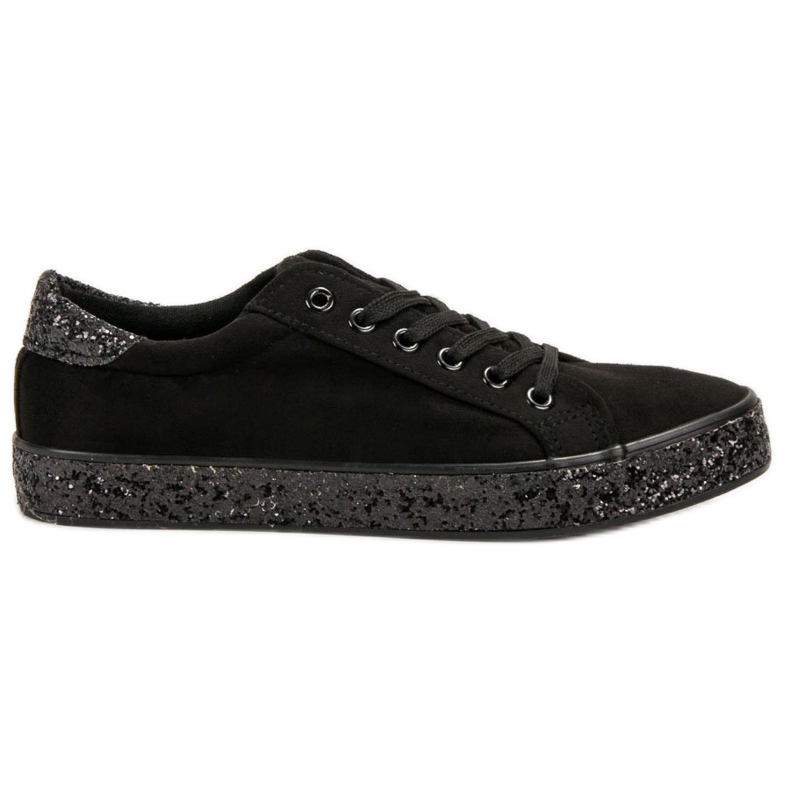 SHELOVET Sneakers mit Glitzersohle schwarz