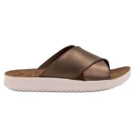 SHELOVET Hausschuhe aus Öko-Leder braun