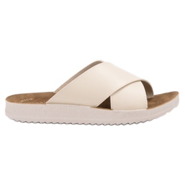 SHELOVET Hausschuhe aus Öko-Leder braun