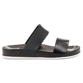 Laura Mode Schwarze Gummipantoffeln