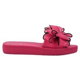 Best Shoes Hausschuhe aus Schaumstoff mit Schleife rosa