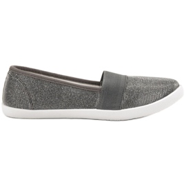 Renda Glitzer-Turnschuhe grau