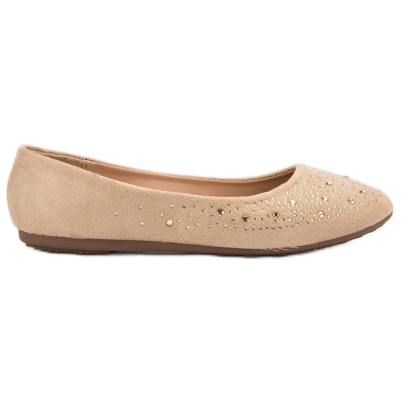 Renda Ballerinas mit Zirkonia beige
