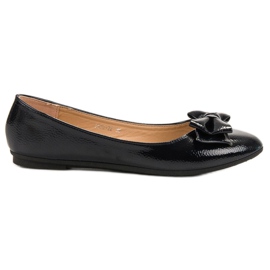 Comer Lackierte Ballerinas mit Schleife navy blau blau