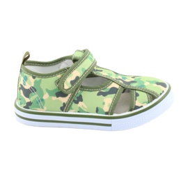 American Club Kinderschuhe mit Klettverschluss grün camo TEN 27/19 braun grau