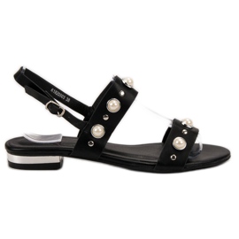 Kylie Bequeme schwarze Sandalen