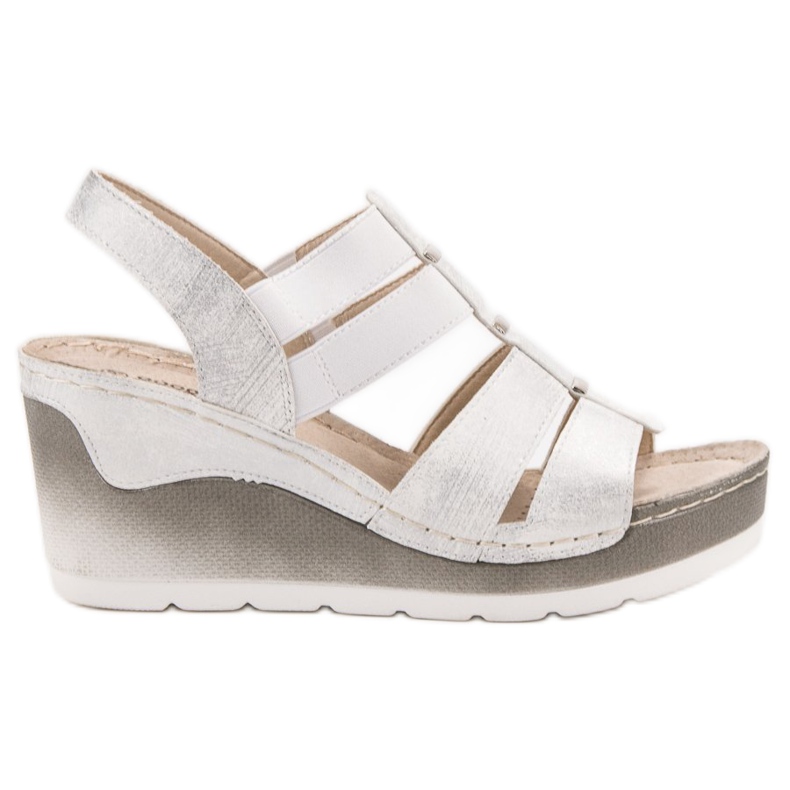 Goodin Bequeme Keilsandalen weiß grau