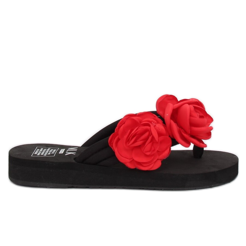 Schwarz TS-33 Schwarze Flip-Flops rot